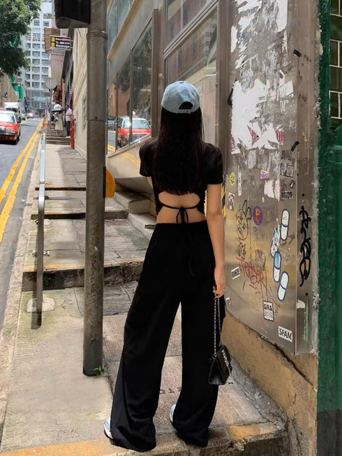 Back Tie Crop Tops